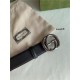 Gucci Leather belt with interlocking G buckle 38mm Pewter High