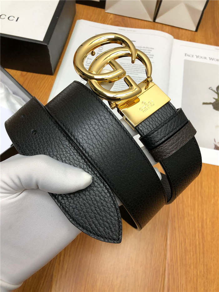 Gucci Reversible belt with Double G buckle 38mm Gold High