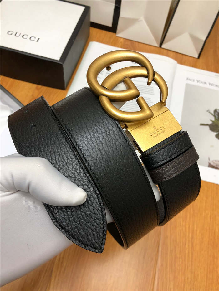 Gucci Reversible belt with Double G buckle 38mm Gold High