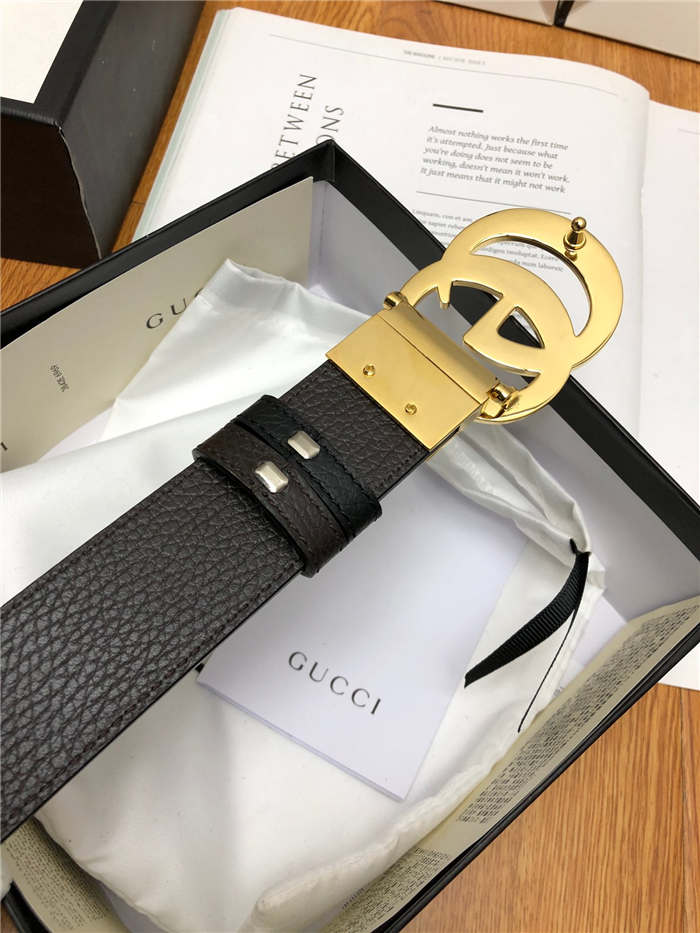 Gucci Reversible belt with Double G buckle 38mm Gold High