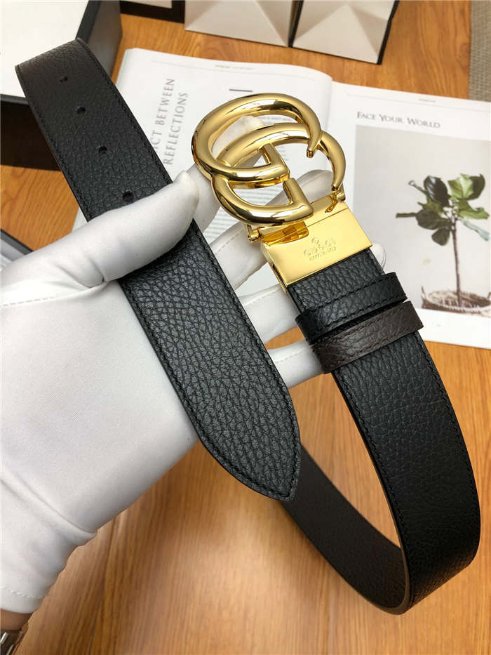 Gucci Reversible belt with Double G buckle 38mm Gold High