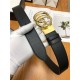 Gucci Reversible belt with Double G buckle 38mm Gold High