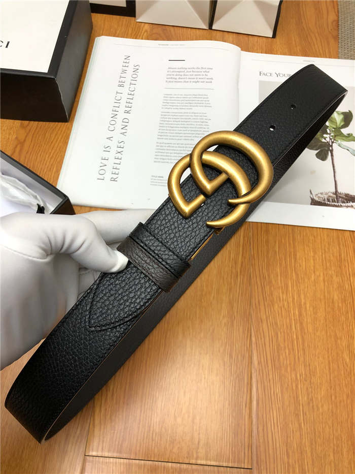 Gucci Reversible belt with Double G buckle 38mm Anti-Gold High