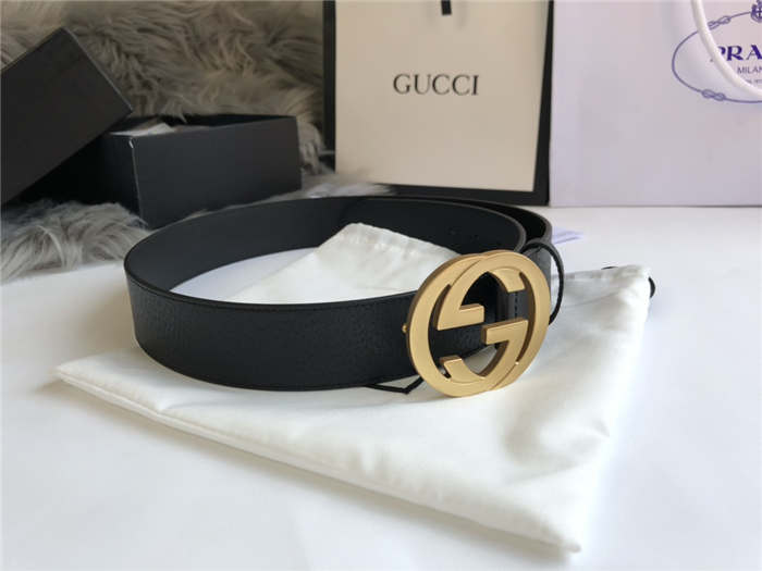 Gucci Leather belt with interlocking G buckle 38mm High