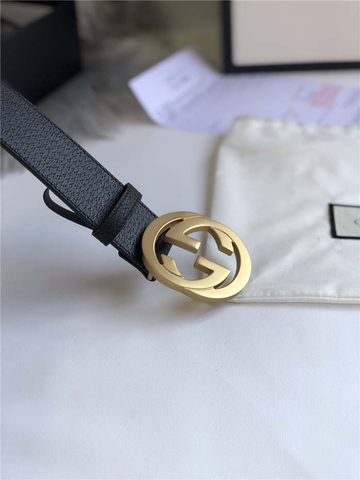 Gucci Leather belt with interlocking G buckle 38mm High