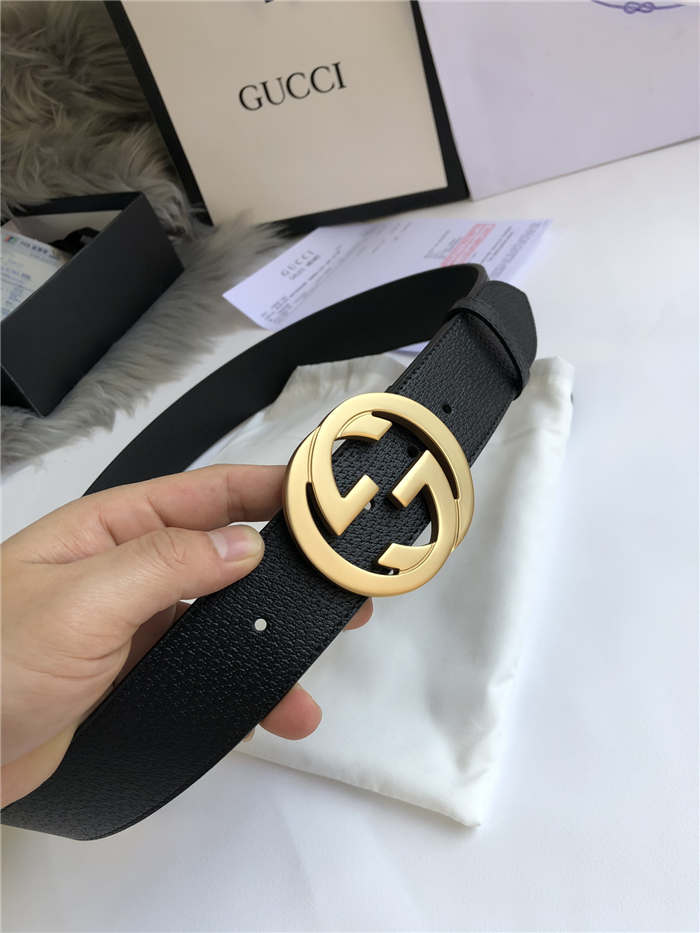 Gucci Leather belt with interlocking G buckle 38mm High