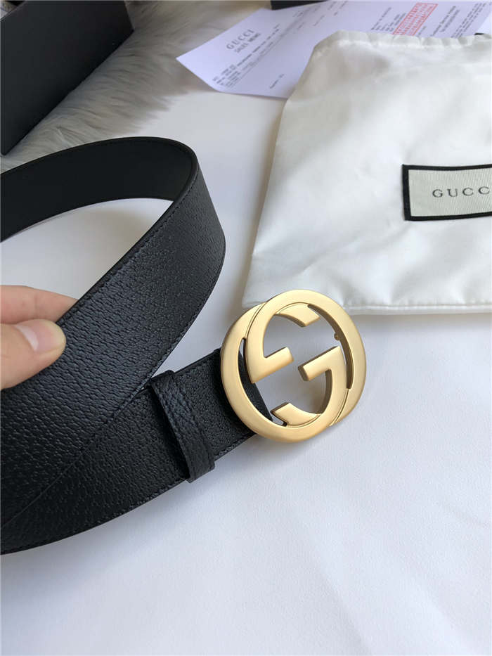 Gucci Leather belt with interlocking G buckle 38mm High