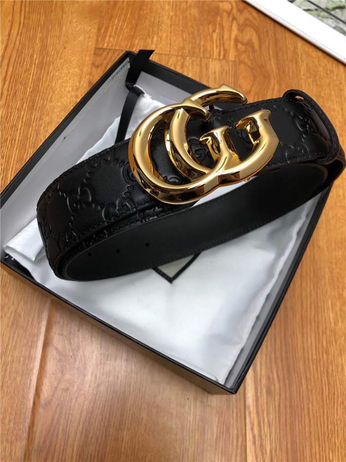 Gucci Signature belt with G buckle 38mm Gold High