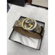 Gucci GG Supreme belt with G buckle 38mm Beige/Ebony High