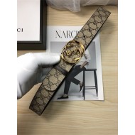 Gucci GG Supreme belt with G buckle 38mm Beige/Ebony High