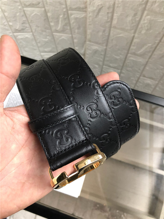 Gucci Signature belt with G buckle Gold 38mm High