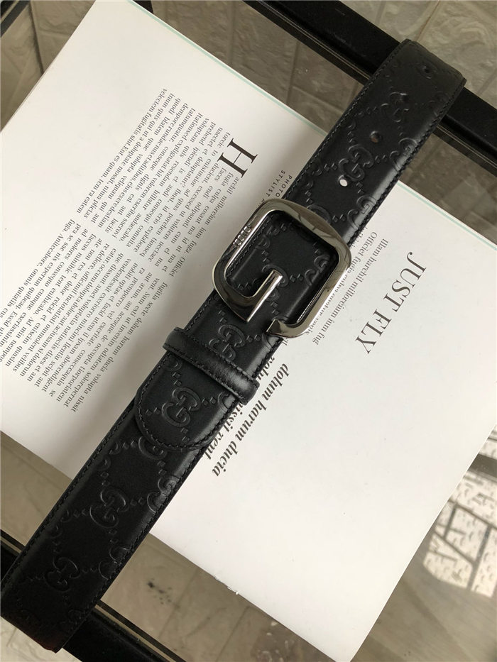 Gucci Signature belt with G buckle Silver 38mm High