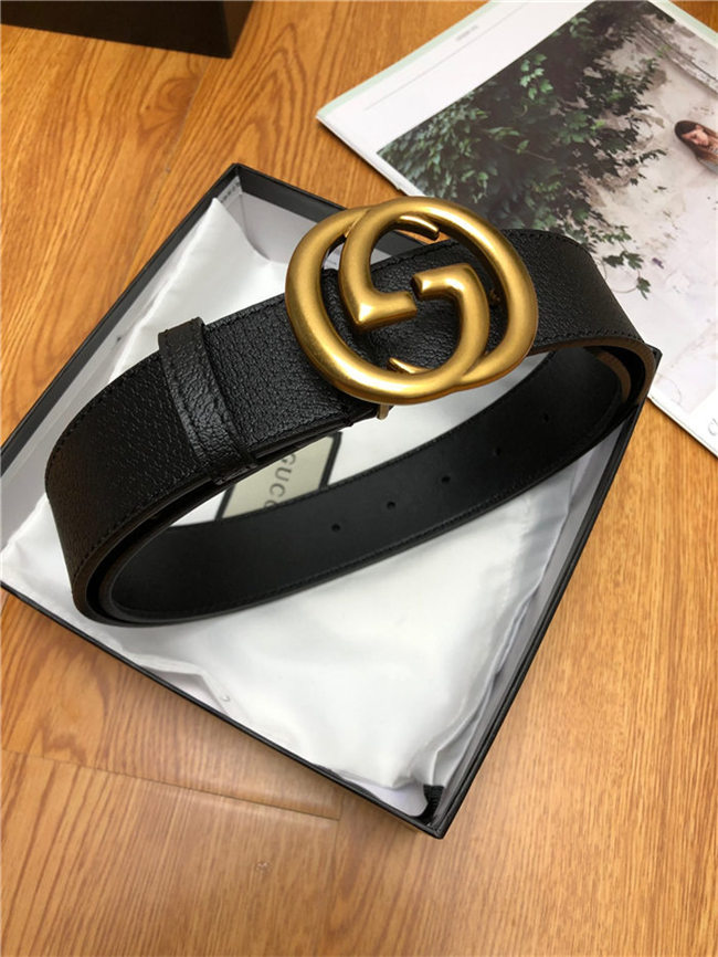 Gucci Leather belt with interlocking G buckle 38mm High