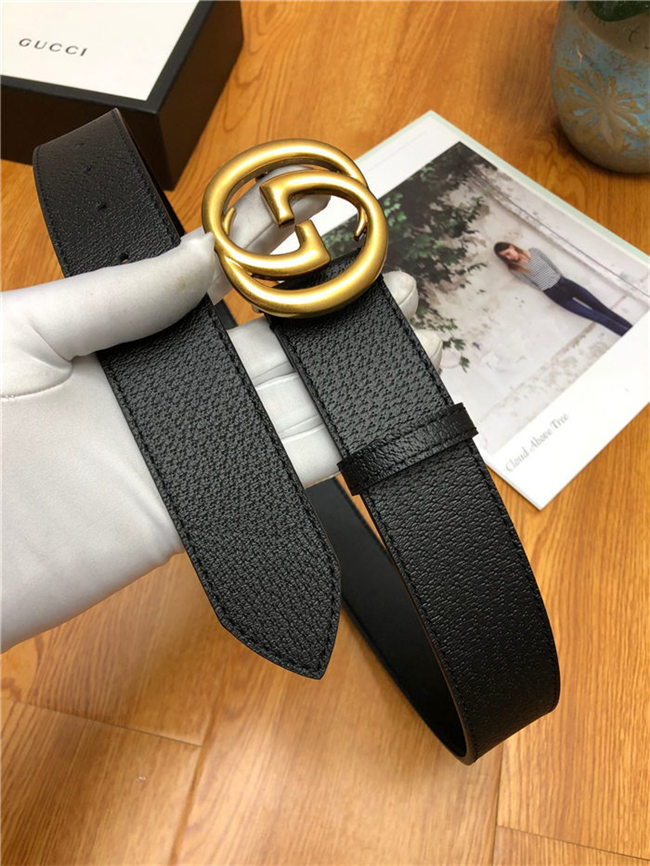 Gucci Leather belt with interlocking G buckle 38mm High