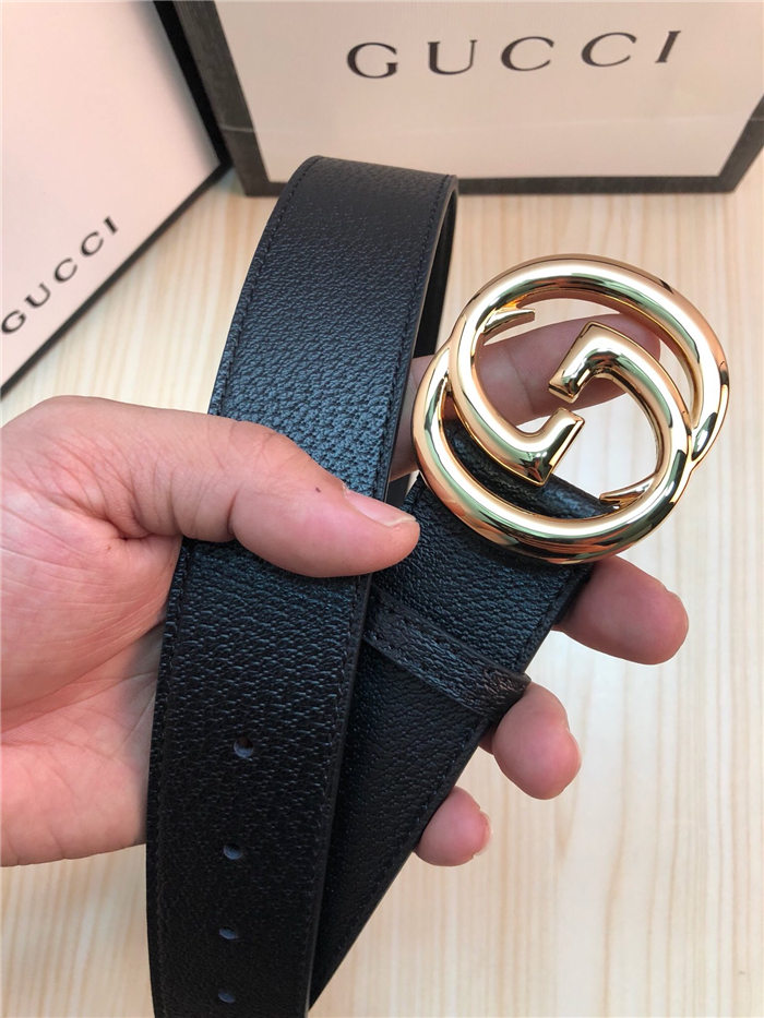 Gucci Leather belt with interlocking G buckle 38mm High