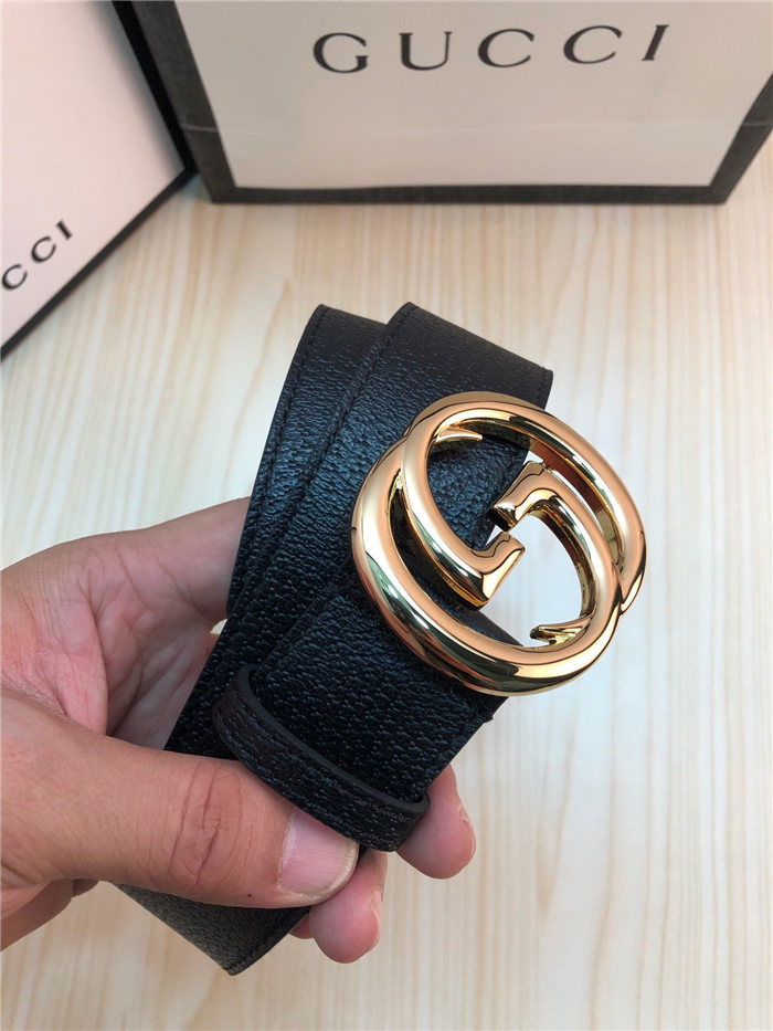 Gucci Leather belt with interlocking G buckle 38mm High