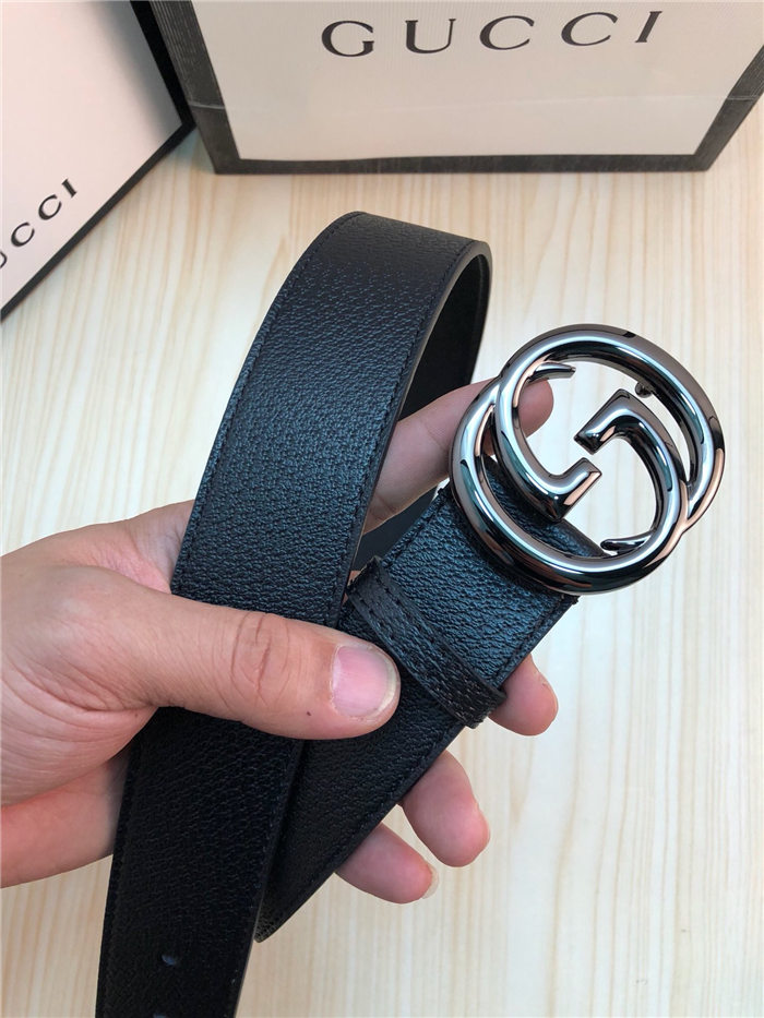 Gucci Leather belt with interlocking G buckle 38mm High