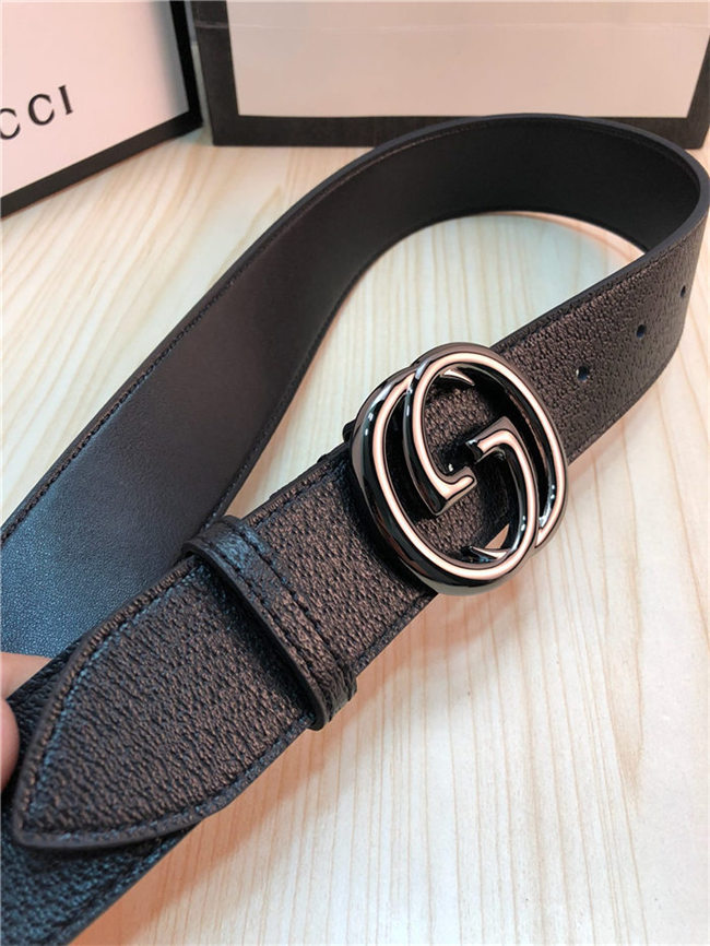 Gucci Leather belt with interlocking G buckle 38mm High