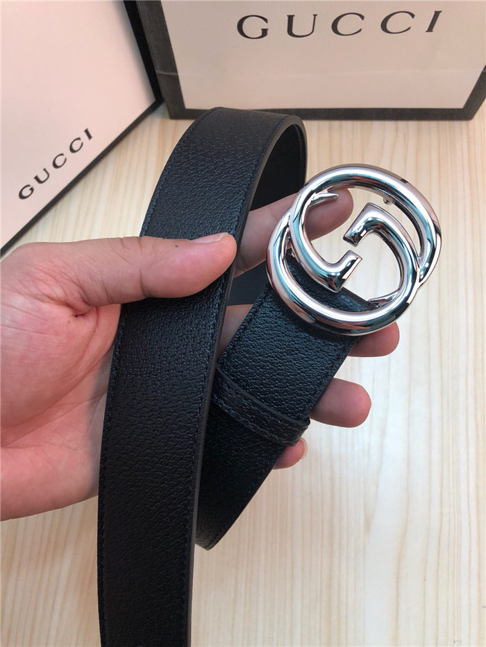 Gucci Leather belt with interlocking G buckle 38mm High