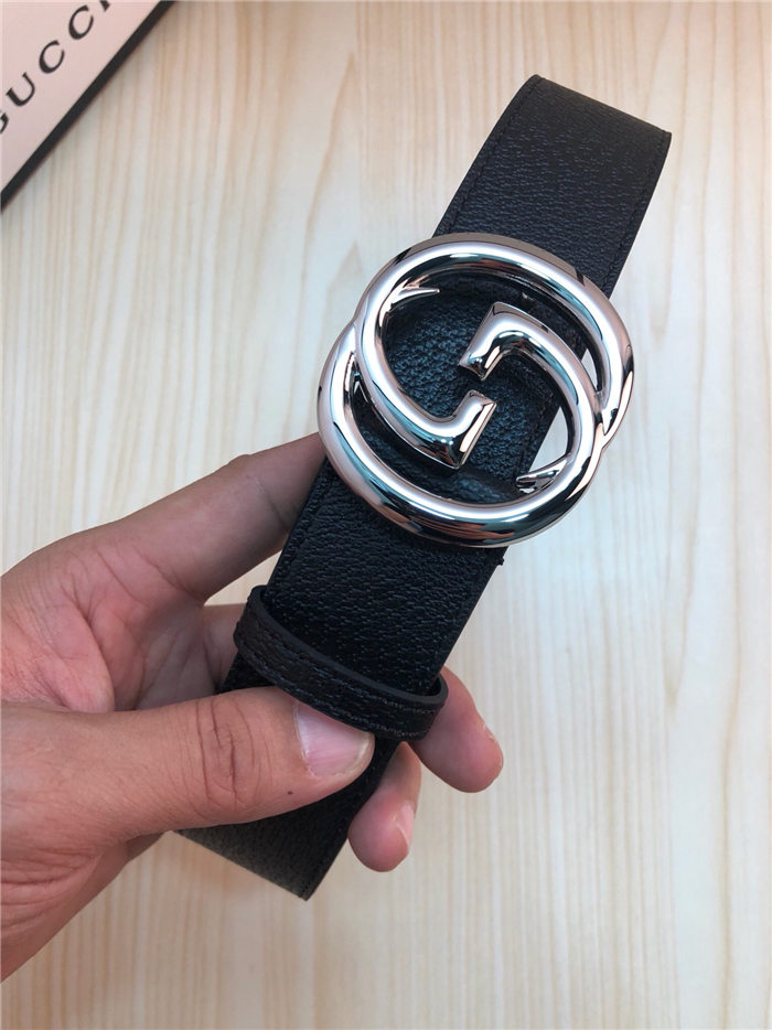 Gucci Leather belt with interlocking G buckle 38mm High