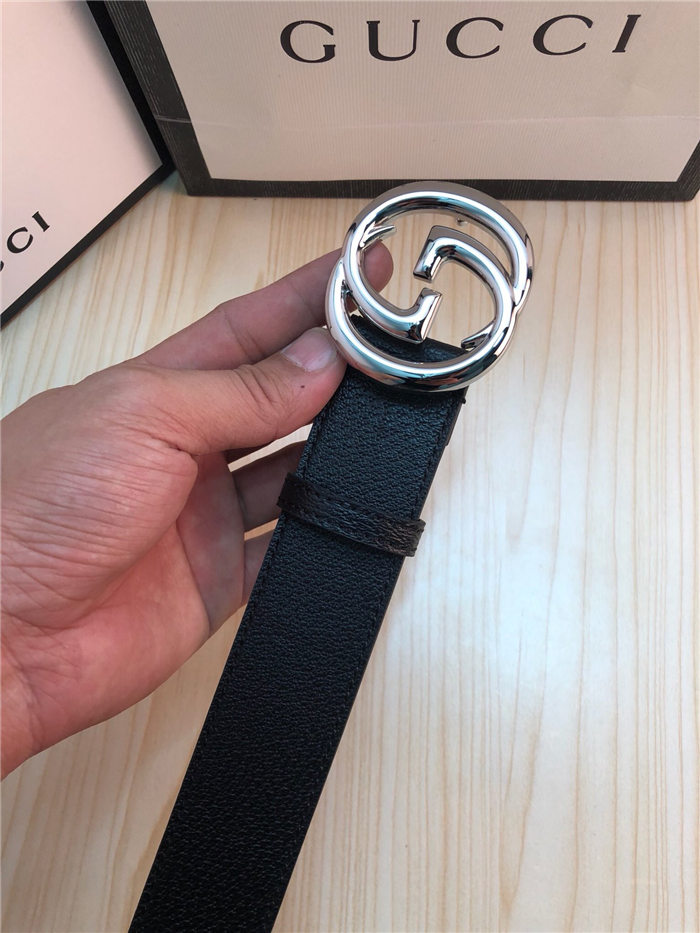 Gucci Leather belt with interlocking G buckle 38mm High