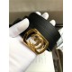 Gucci Thin belt with framed Double G buckle Gold 30mm High