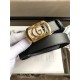 Gucci Thin belt with framed Double G buckle Gold 30mm High