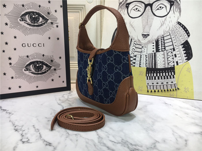 Jackie 1961 mini shoulder bag jacquard denim mid