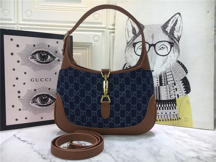 Jackie 1961 small shoulder bag jacquard denim mid