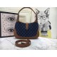 Jackie 1961 small shoulder bag jacquard denim mid