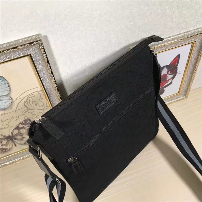 Gucci Crossbody Bag Black Canvas mid