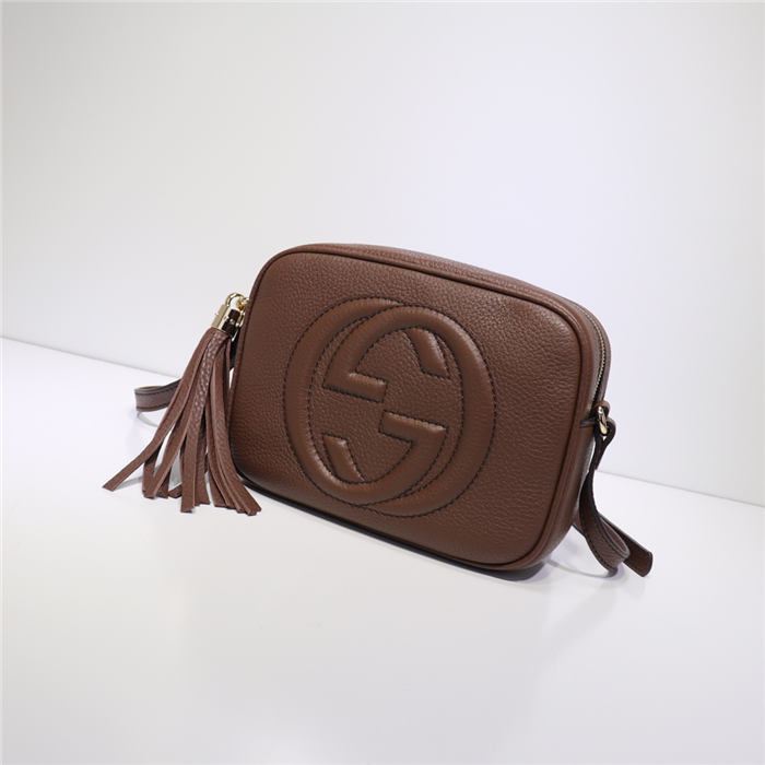 Gucci Soho Small Leather Disco Shoulder Bag 308364 Brown High