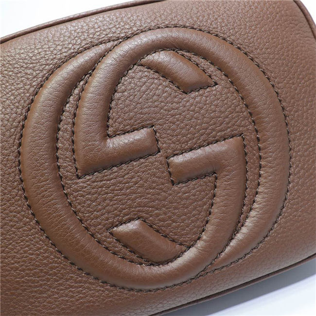 Gucci Soho Small Leather Disco Shoulder Bag 308364 Brown High