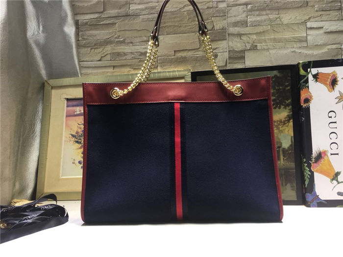 Gucci Rajah GG tote Navy-Red Mid