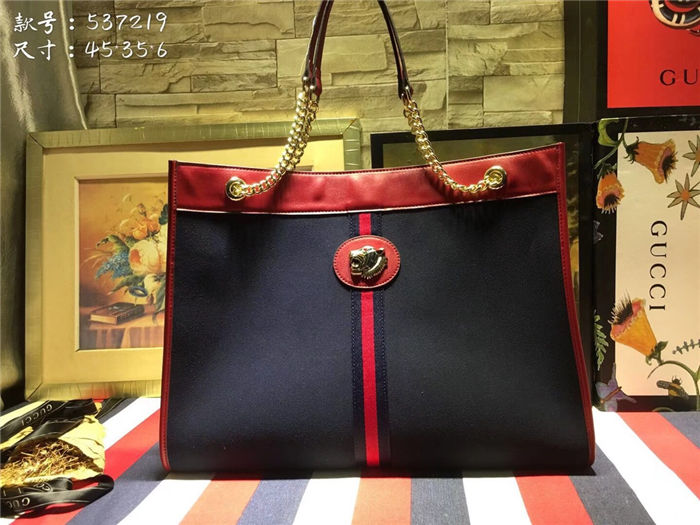 Gucci Rajah GG tote Black-Red Mid