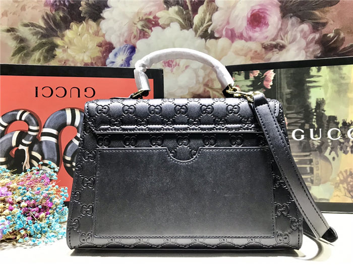 Gucci Padlock GG Supreme top handle bag Black Mid