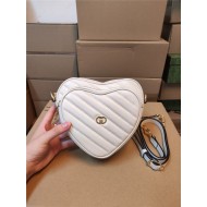 Gucci INTERLOCKING G MINI HEART SHOULDER BAG 751628 White High