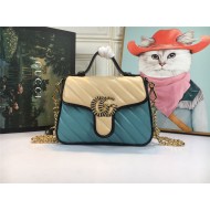 GG Marmont Mini Top Handle Bag Butter/Blue Mid