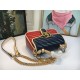 GG Marmont Mini Top Handle Bag Blue/Red Mid