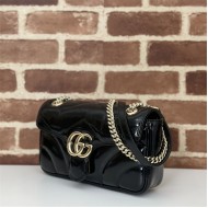 GG Marmont small matelassé shoulder bag Black Patent High