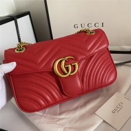 GG Marmont Small Shoulder Bag 443497 Red Mid