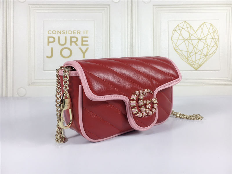 GG Marmont Super Mini Bag 476433 Red Mid