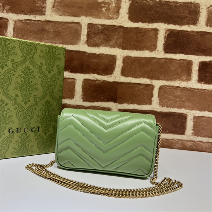 GG MARMONT MATELASSÉ SUPER MINI BAG 476433 Light Green High