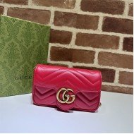 GG MARMONT MATELASSÉ SUPER MINI BAG 476433 Red-II High