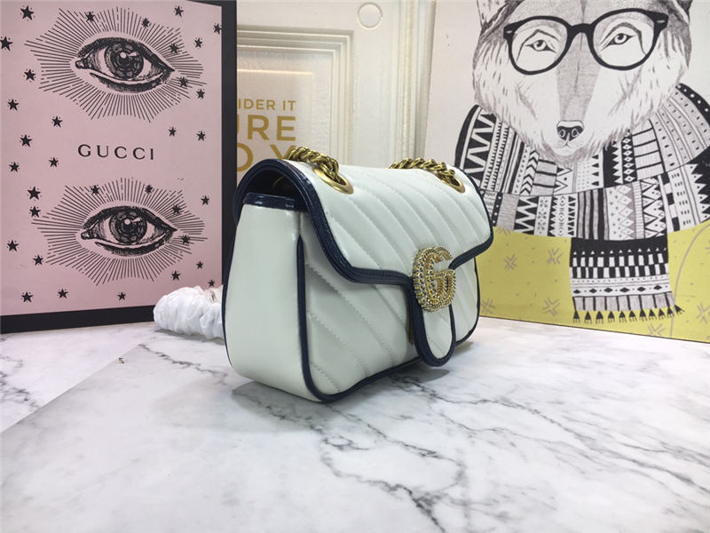 GG Marmont Mini Shoulder Bag White Mid