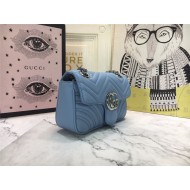 GG Marmont Mini Shoulder Bag Blue Mid