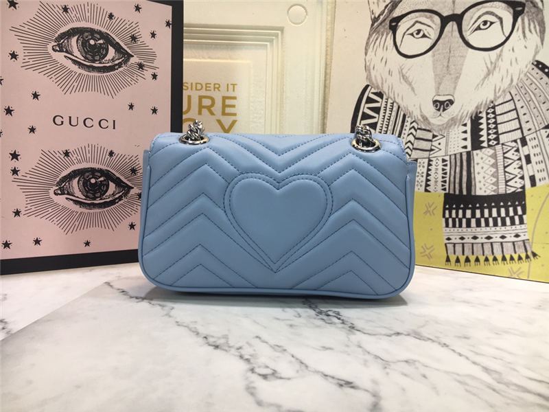 GG Marmont Mini Shoulder Bag Blue Mid