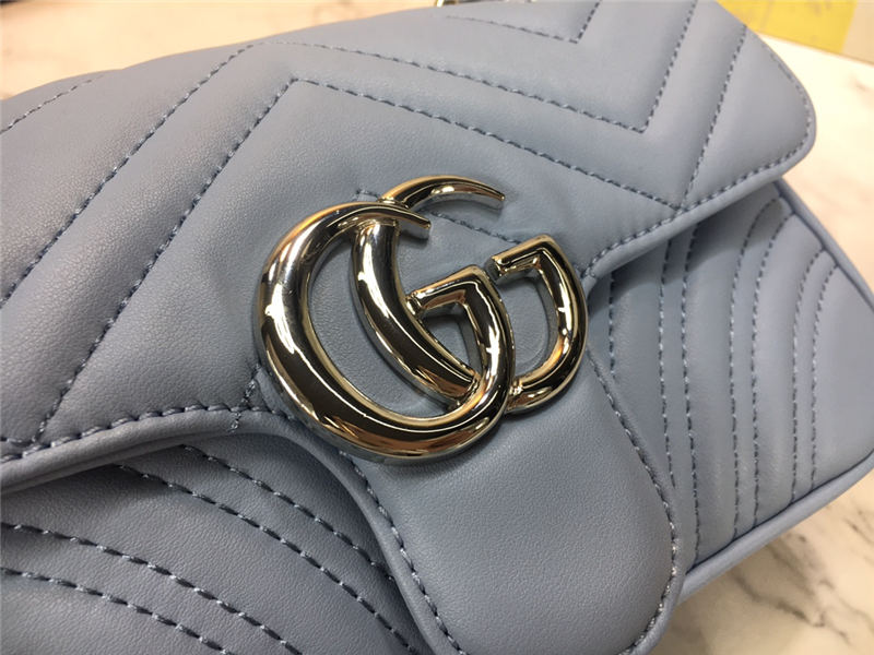 GG Marmont Mini Shoulder Bag Blue Mid