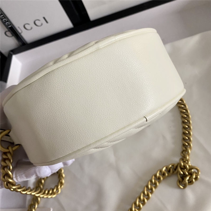 GG Marmont Mini round Shoulder Bag White Mid