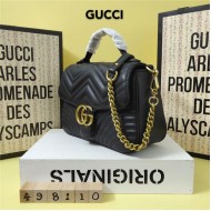 GG Marmont Small Top Handle bag 498110 Black Mid